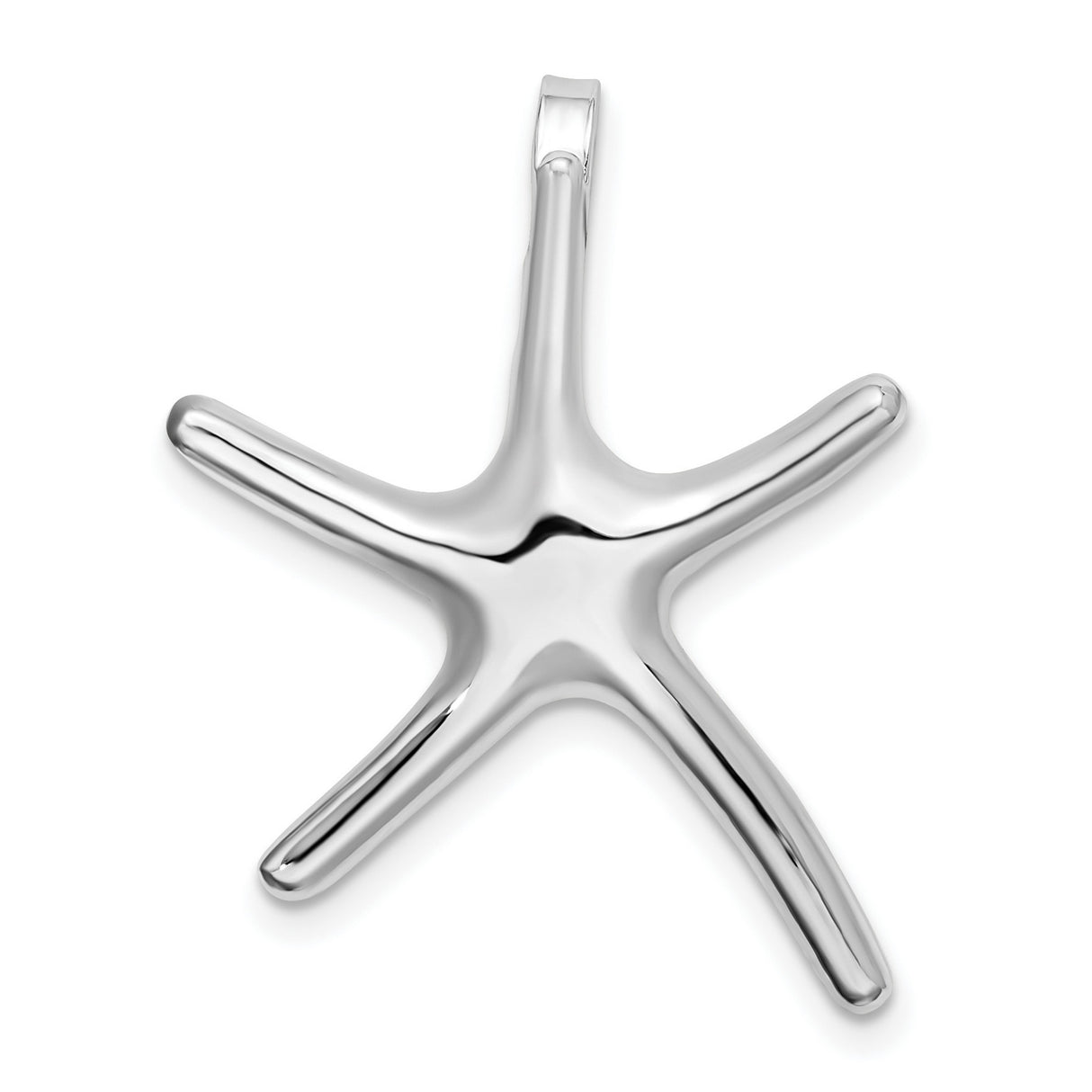 Polished Dancing Starfish Slide Charm Pendant in Real 925 Sterling Silver