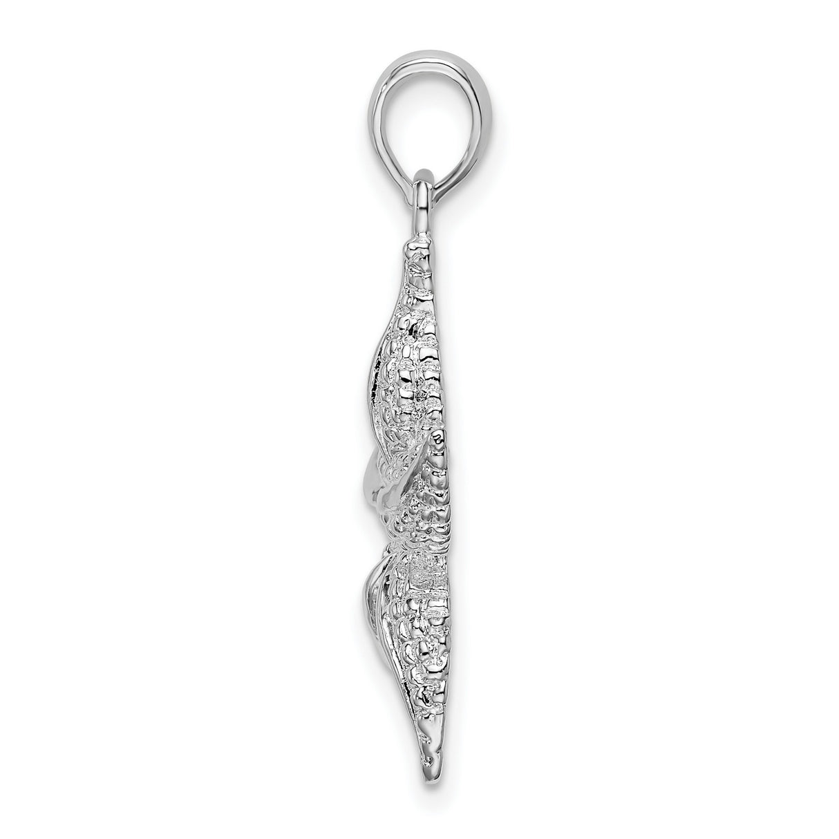 Sterling Silver Starfish Pendant, Textured Nautical Design, Coastal Beach Style for Women