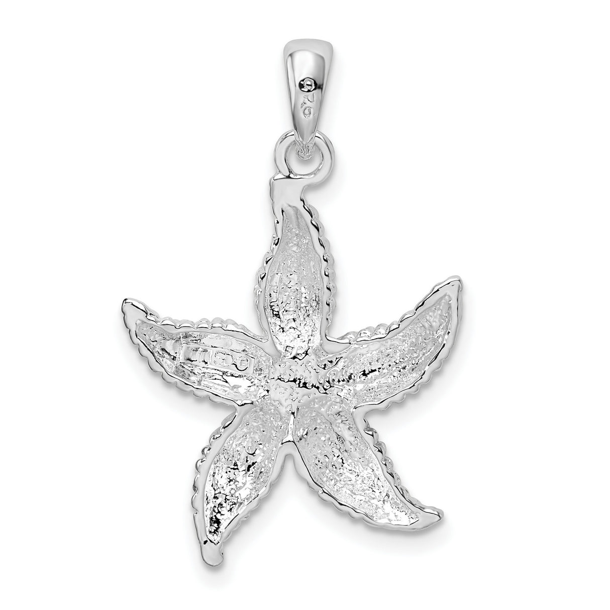 Sterling Silver Starfish Pendant, Textured Nautical Design, Coastal Beach Style for Women