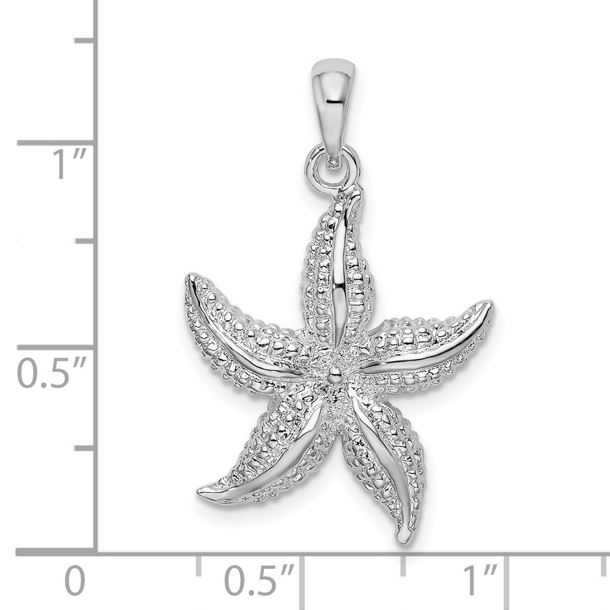 Sterling Silver Starfish Pendant, Textured Nautical Design, Coastal Beach Style for Women