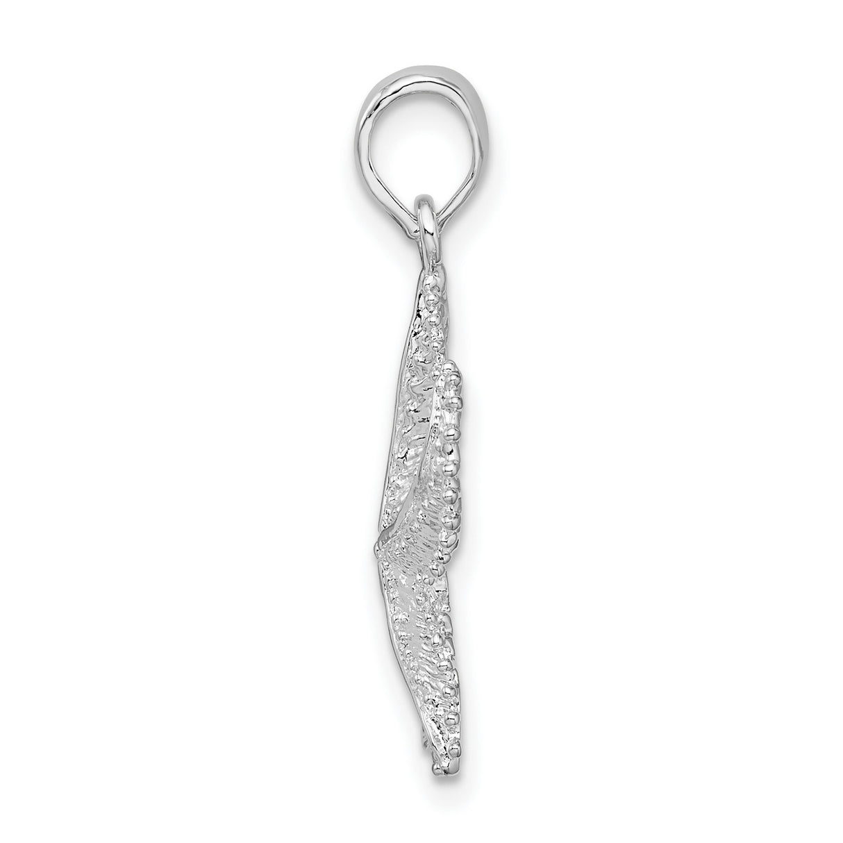 Sterling Silver Starfish Pendant with Textured Marine Design and Coastal Charm for Women