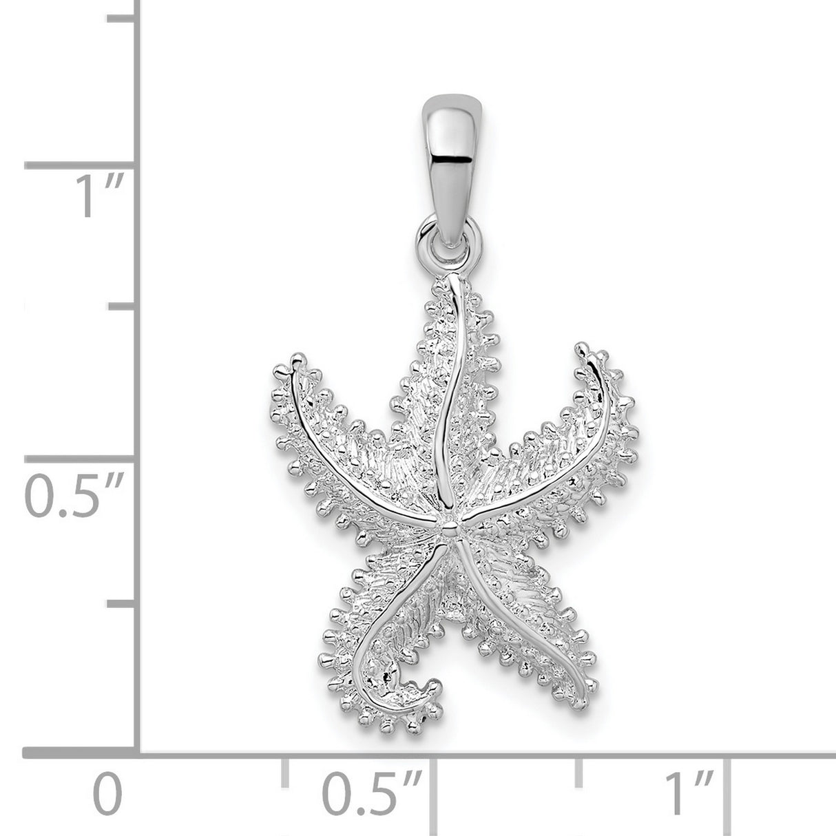 Sterling Silver Starfish Pendant with Textured Marine Design and Coastal Charm for Women