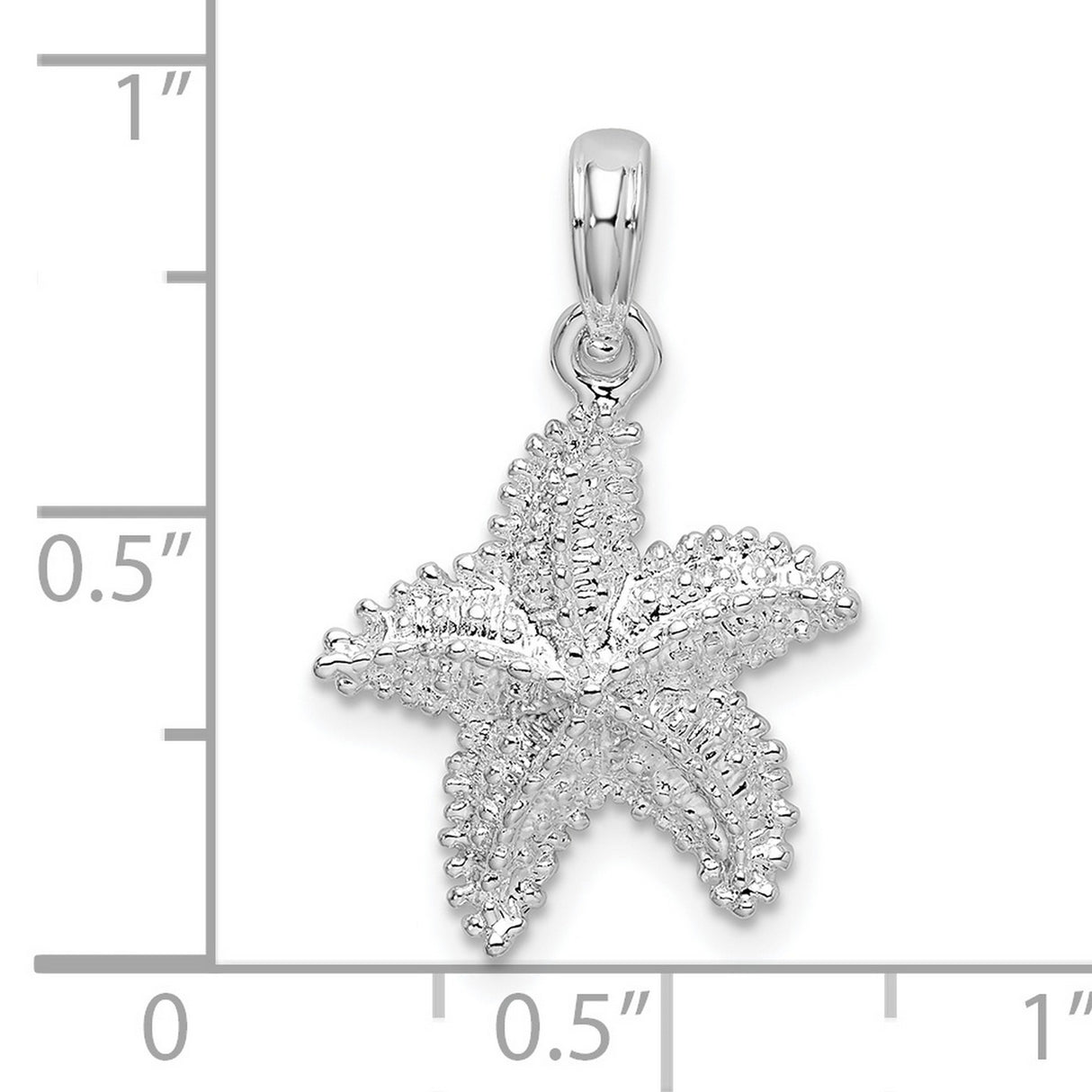Sterling Silver Starfish Pendant with Detailed Ocean Design, Nautical Jewelry for Women