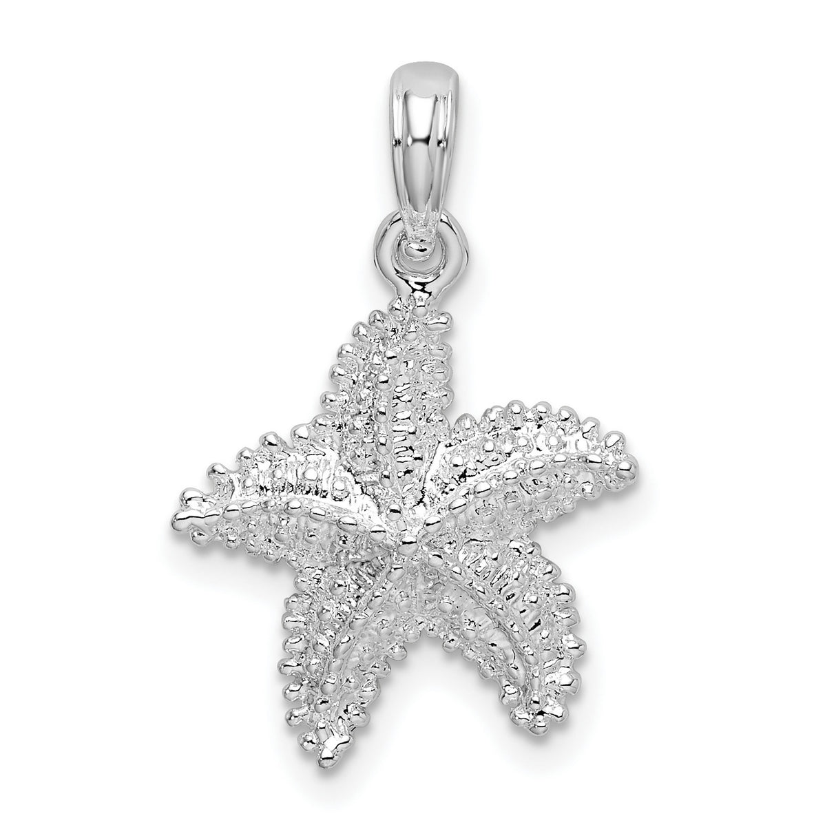 Sterling Silver Starfish Pendant with Detailed Ocean Design, Nautical Jewelry for Women