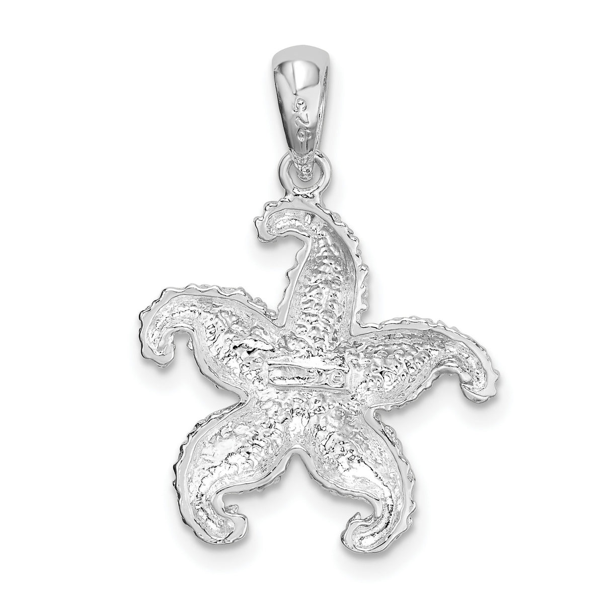 Sterling Silver Starfish Pendant, Textured Finish, Nautical Ocean Theme Charm for Women or Unisex