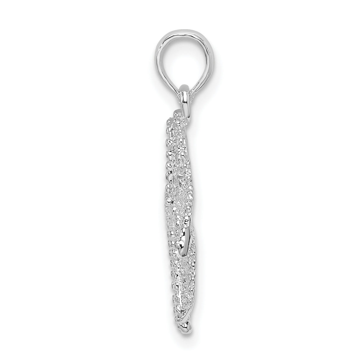 Sterling Silver Starfish Pendant, Textured Ocean-Inspired Coastal Charm for Women