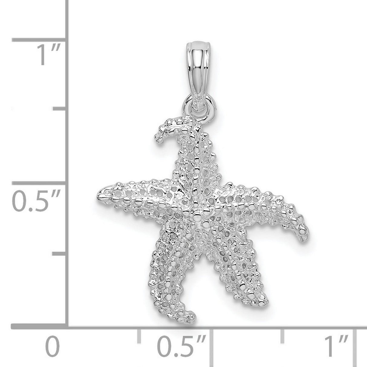 Sterling Silver Starfish Pendant, Textured Ocean-Inspired Coastal Charm for Women