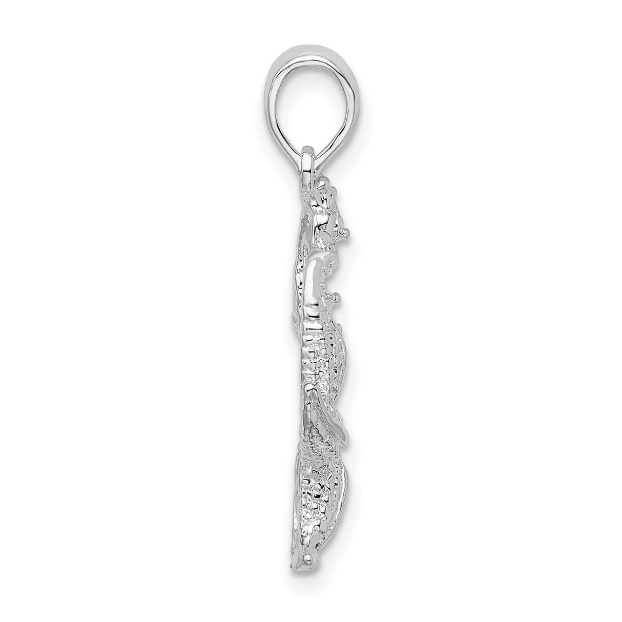 Sterling Silver Pendant with Seahorse and Starfish, Nautical Ocean Charm for Women