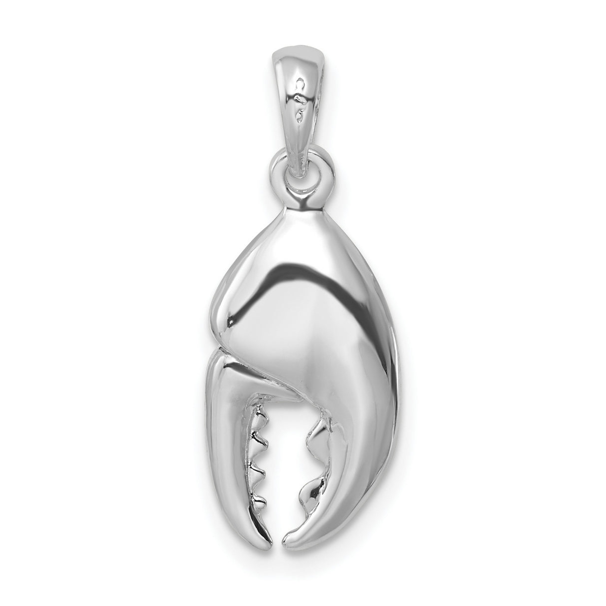 Sterling Silver Lobster Claw Pendant, Realistic Marine Animal Design, Nautical Theme Unisex Jewelry