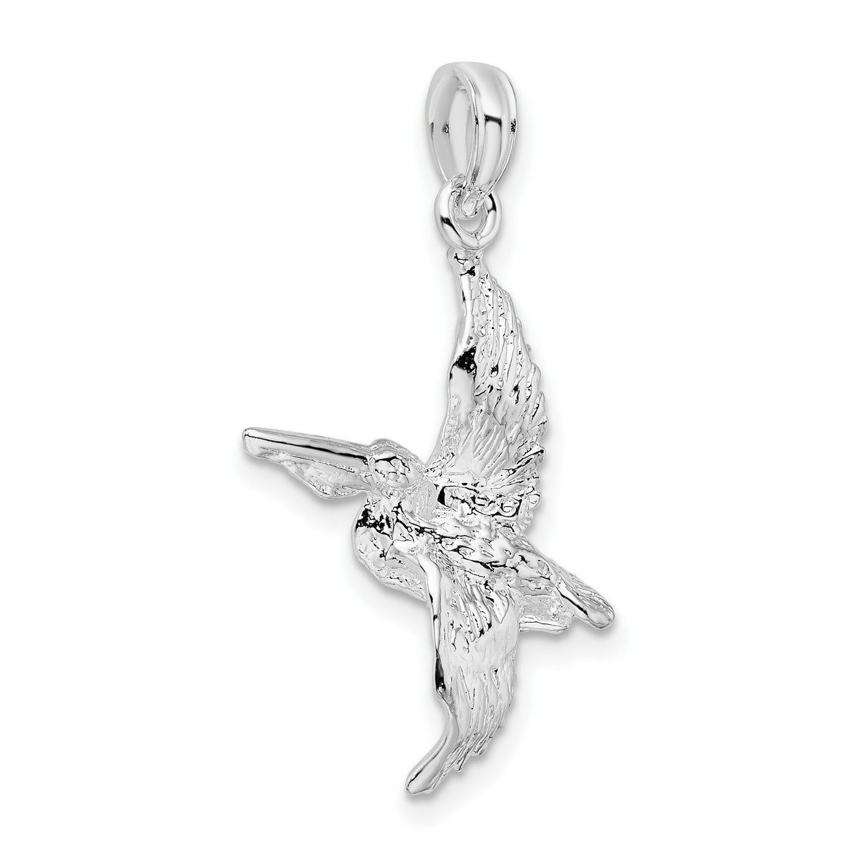 Sterling Silver Hummingbird Pendant with Detailed Flying Bird and Nature-Inspired Design for Women