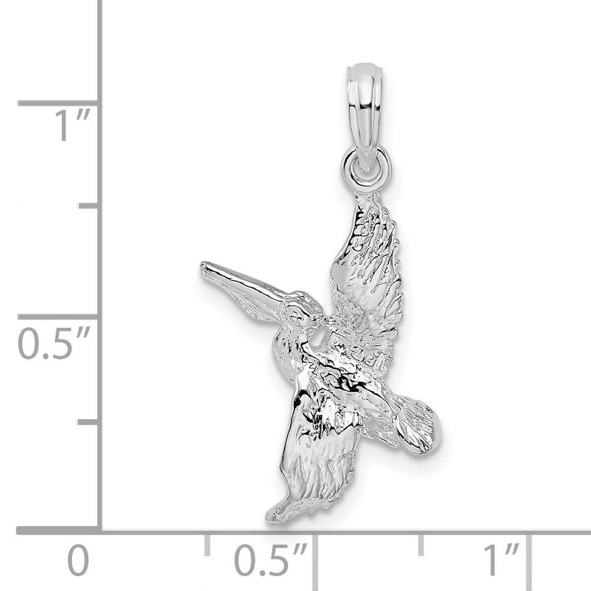 Sterling Silver Hummingbird Pendant with Detailed Flying Bird and Nature-Inspired Design for Women