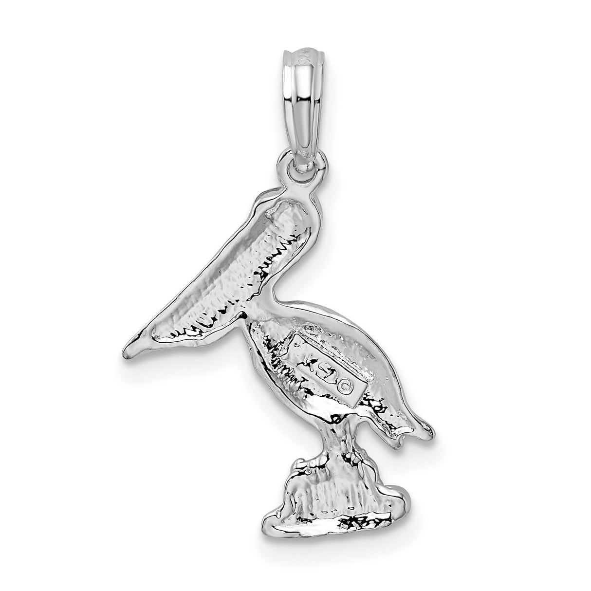 Sterling Silver Pelican Pendant with Detailed Coastal Bird Design, Nautical Wildlife Charm