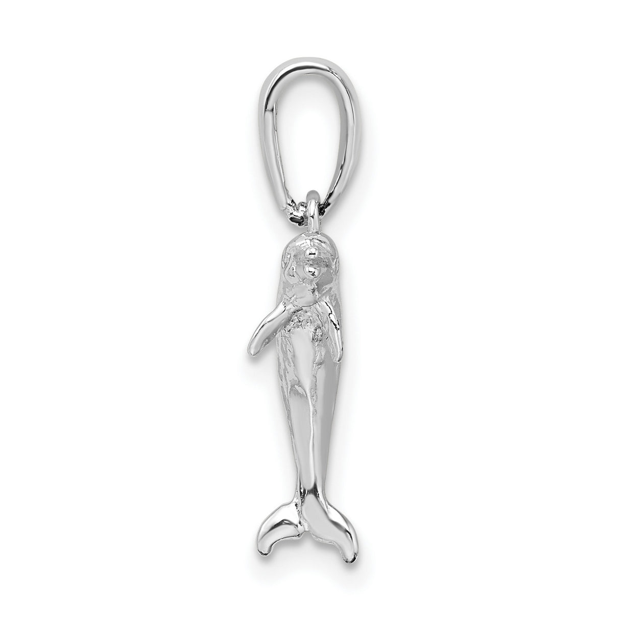 Sterling Silver Dolphin Pendant, 3D Jumping Ocean Theme Marine Life Charm for Women or Unisex