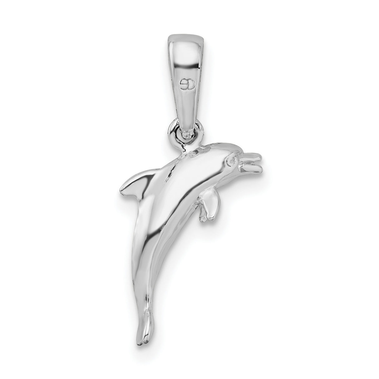 Sterling Silver Dolphin Pendant, 3D Jumping Ocean Theme Marine Life Charm for Women or Unisex