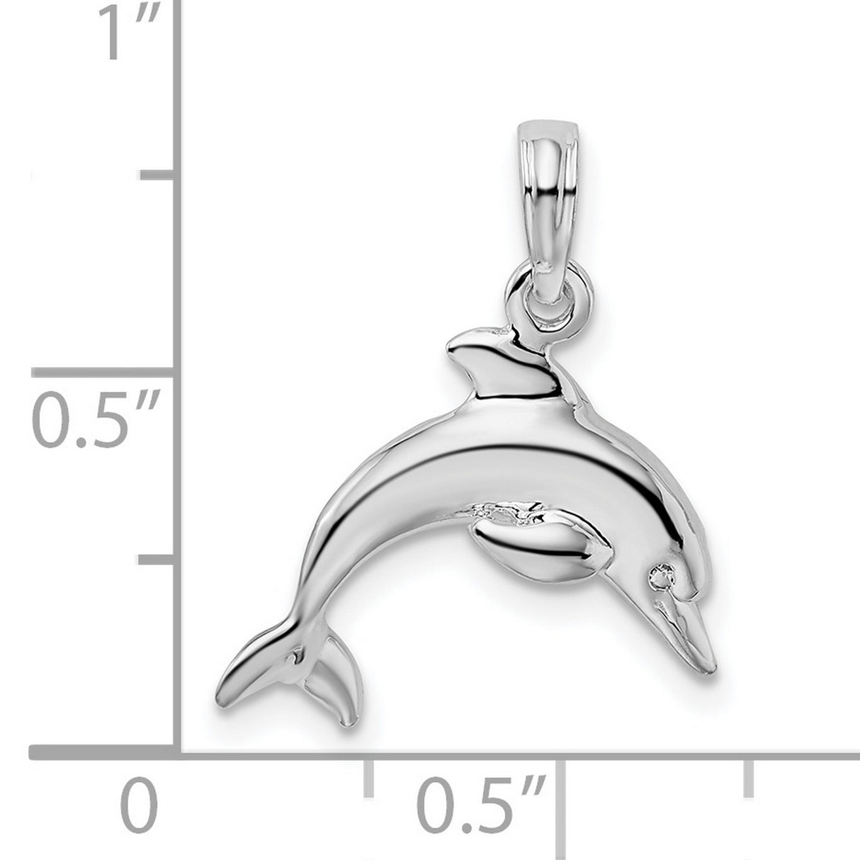 Sterling Silver Dolphin Pendant with 3D Jumping Dolphin, Nautical Marine Animal Design