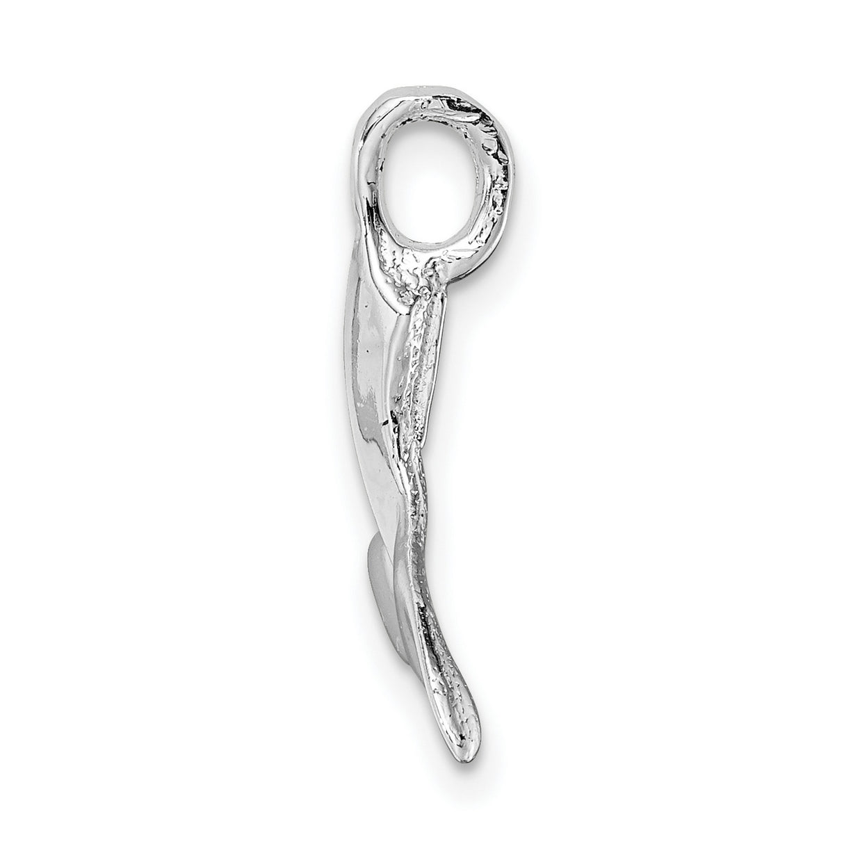 Polished Whale Tail Charm Pendant in Real 925 Sterling Silver