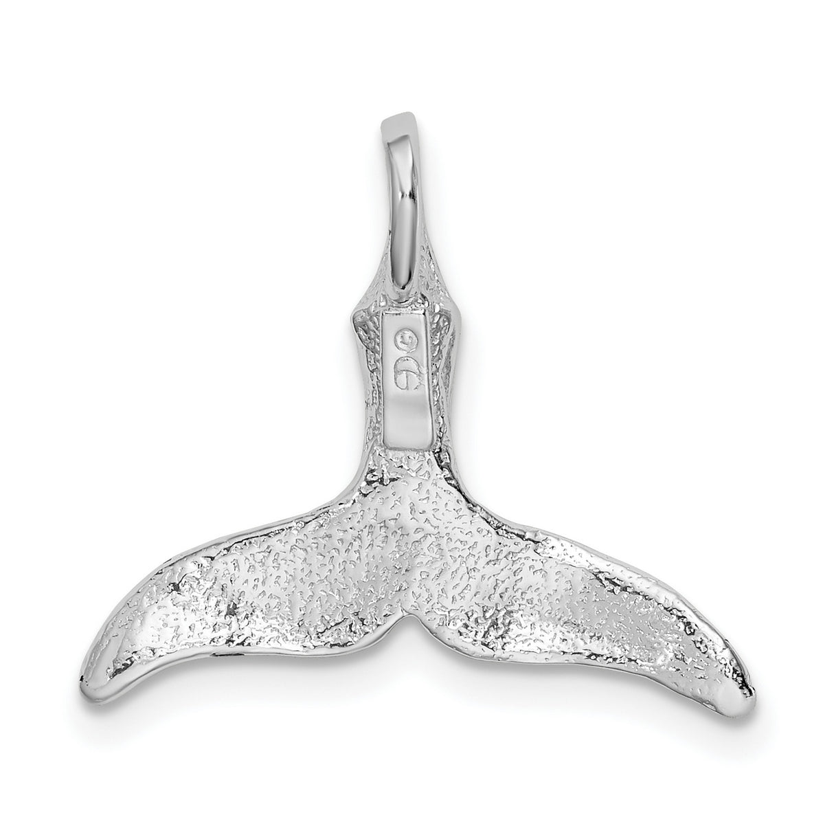 Polished Whale Tail Charm Pendant in Real 925 Sterling Silver