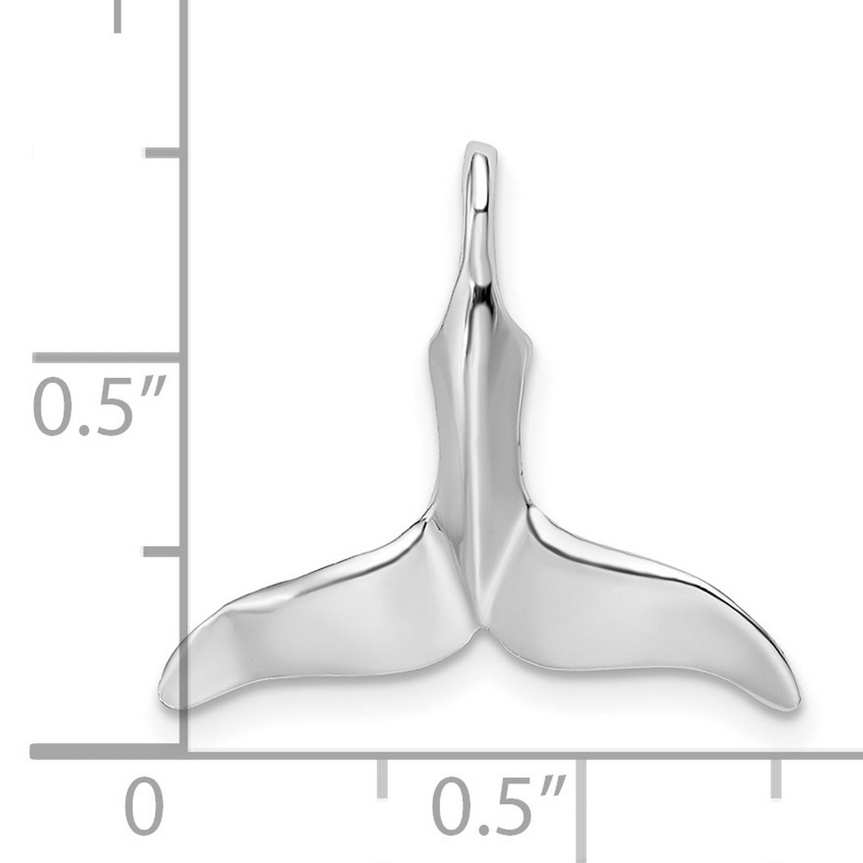 Polished Whale Tail Charm Pendant in Real 925 Sterling Silver