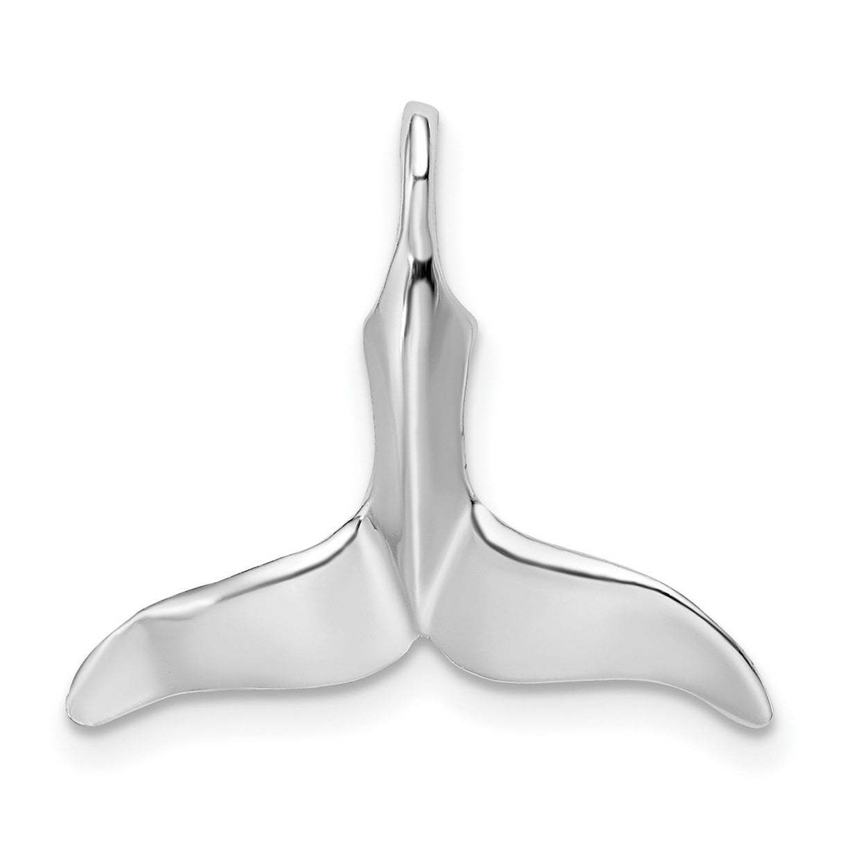 Polished Whale Tail Charm Pendant in Real 925 Sterling Silver
