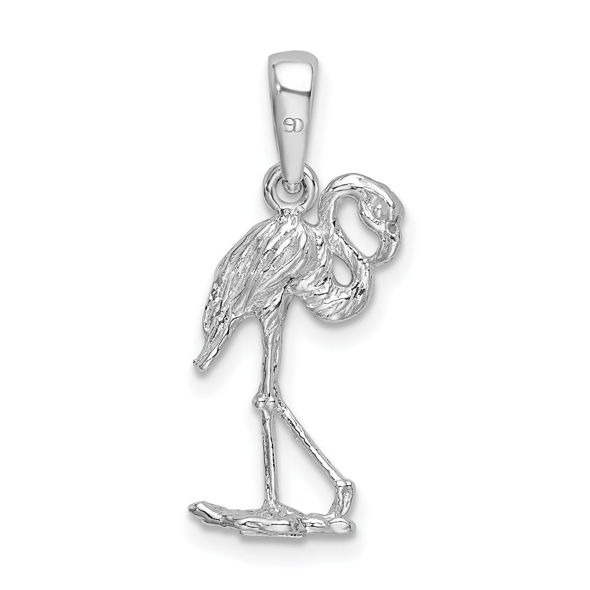 Sterling Silver Flamingo Pendant with Delicate Bird Charm, Tropical Wildlife Theme