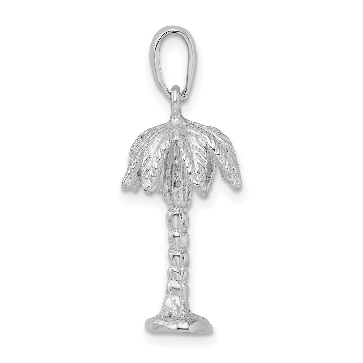 Sterling Silver Palm Pendant with Tropical Tree Design, Nature-Inspired Beach Jewelry
