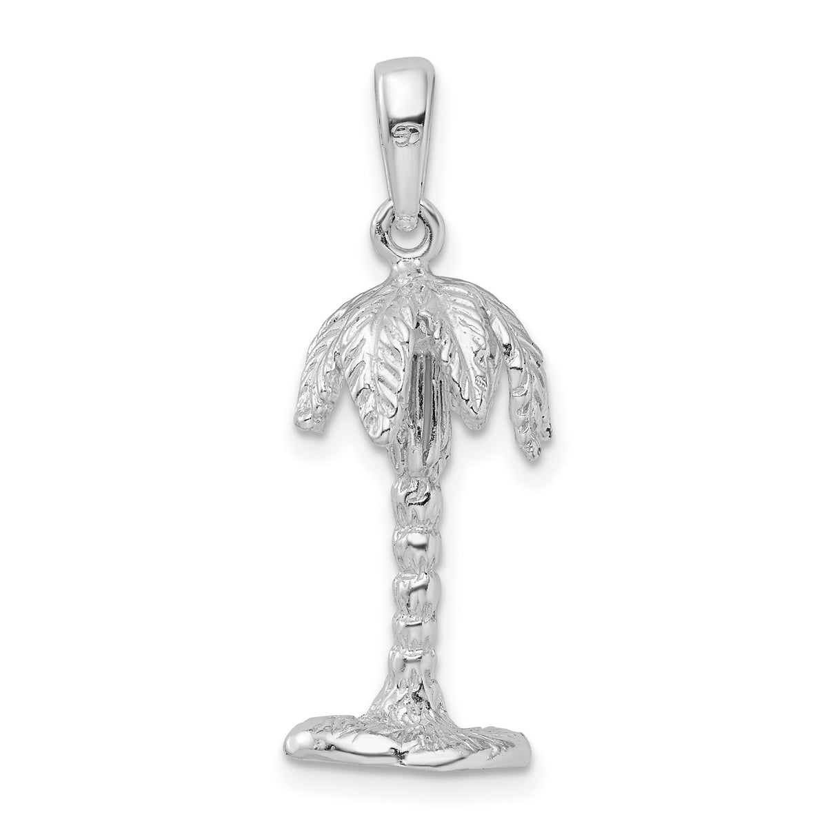 Sterling Silver Palm Pendant with Tropical Tree Design, Nature-Inspired Beach Jewelry