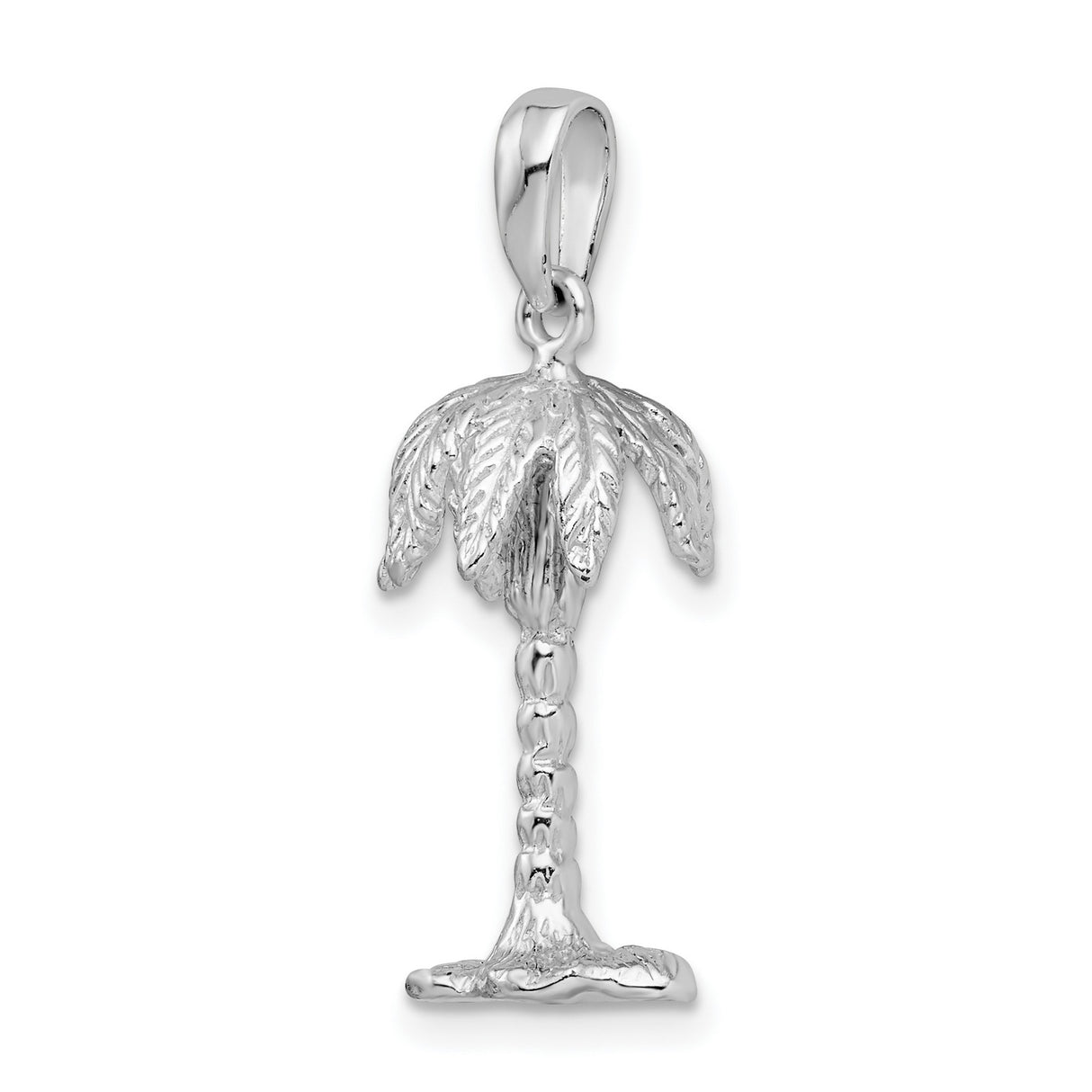 Sterling Silver Palm Pendant with Tropical Tree Design, Nature-Inspired Beach Jewelry