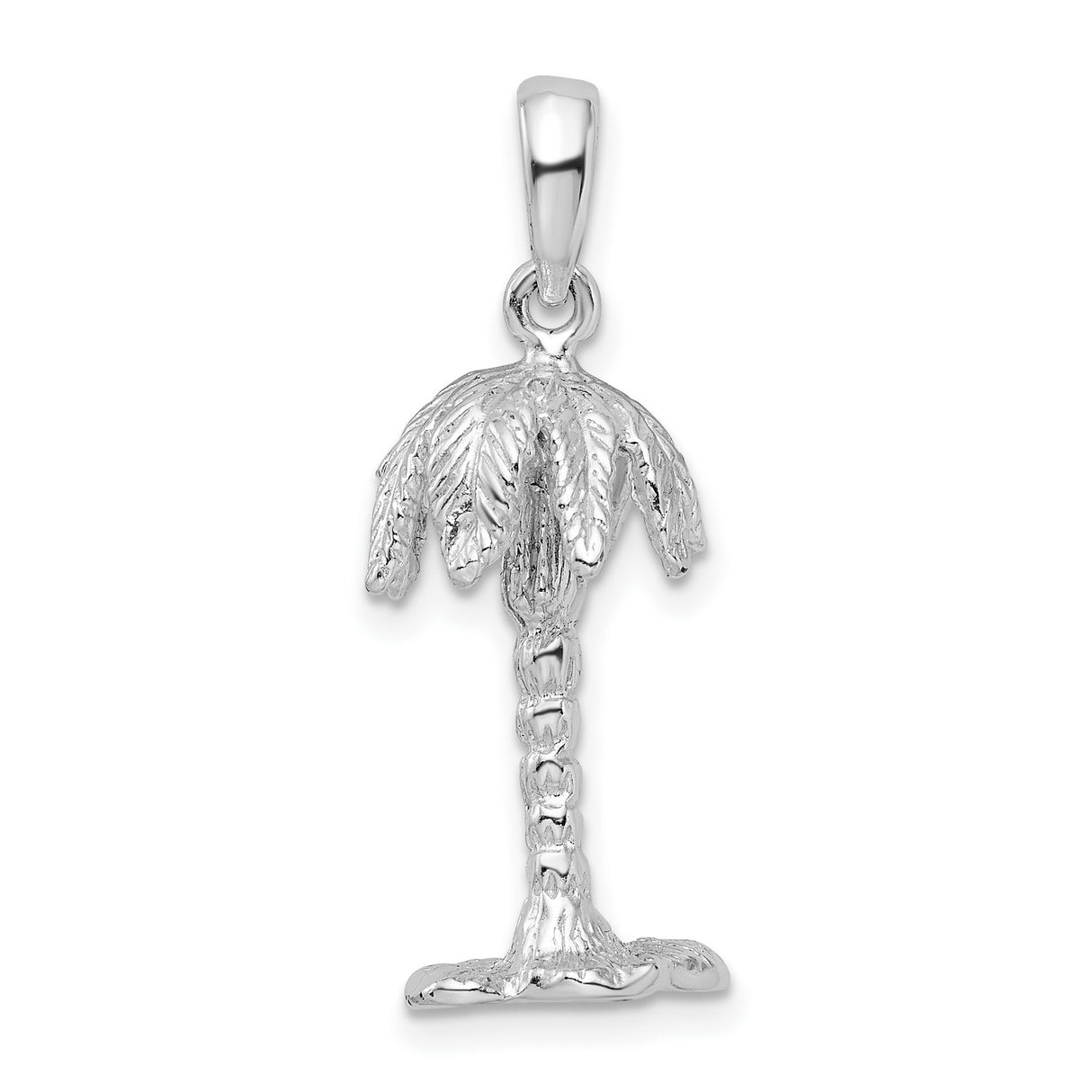 Sterling Silver Palm Pendant with Tropical Tree Design, Nature-Inspired Beach Jewelry