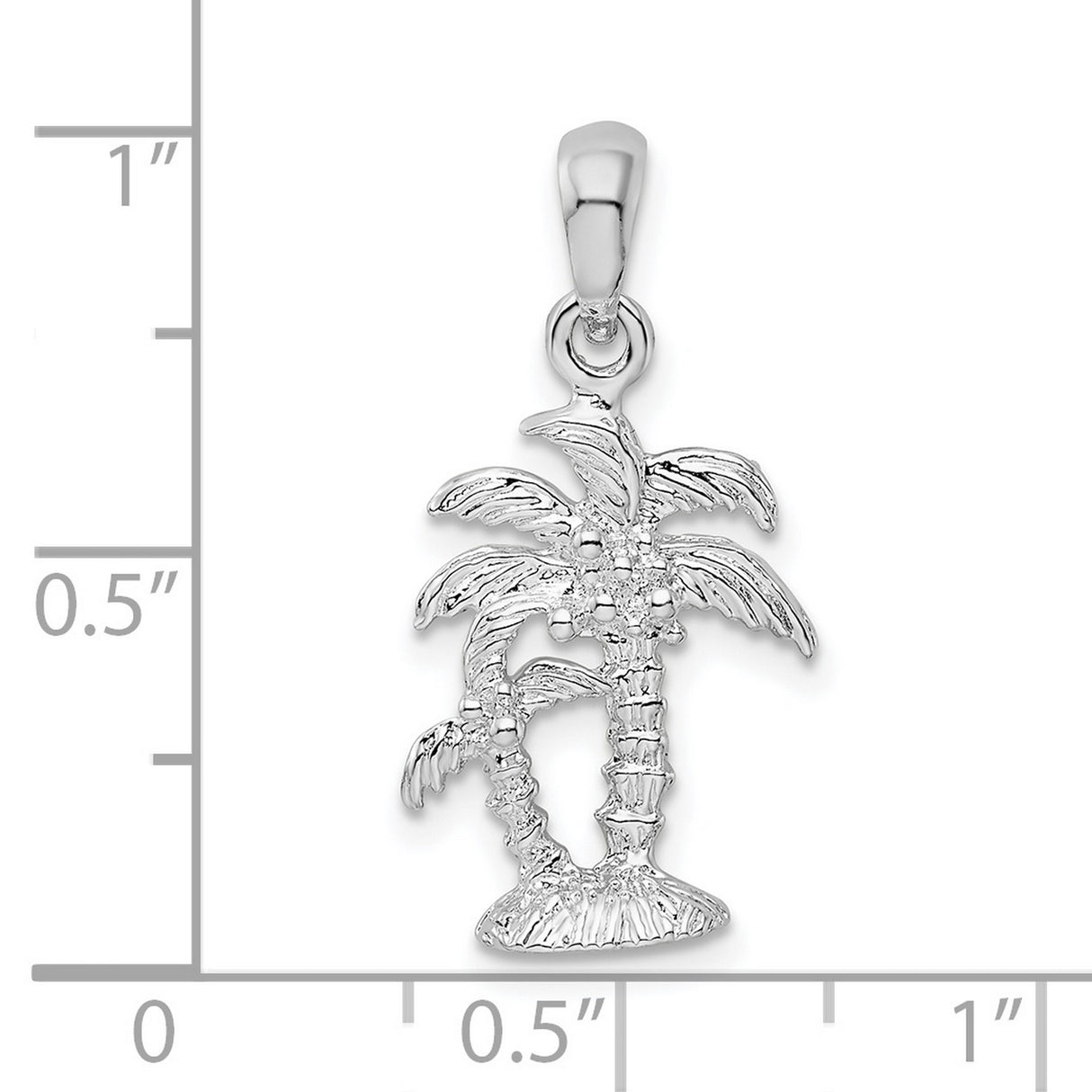 Sterling Silver Palm Tree Pendant with Detailed Tropical Design, Beach Vacation Charm for Women