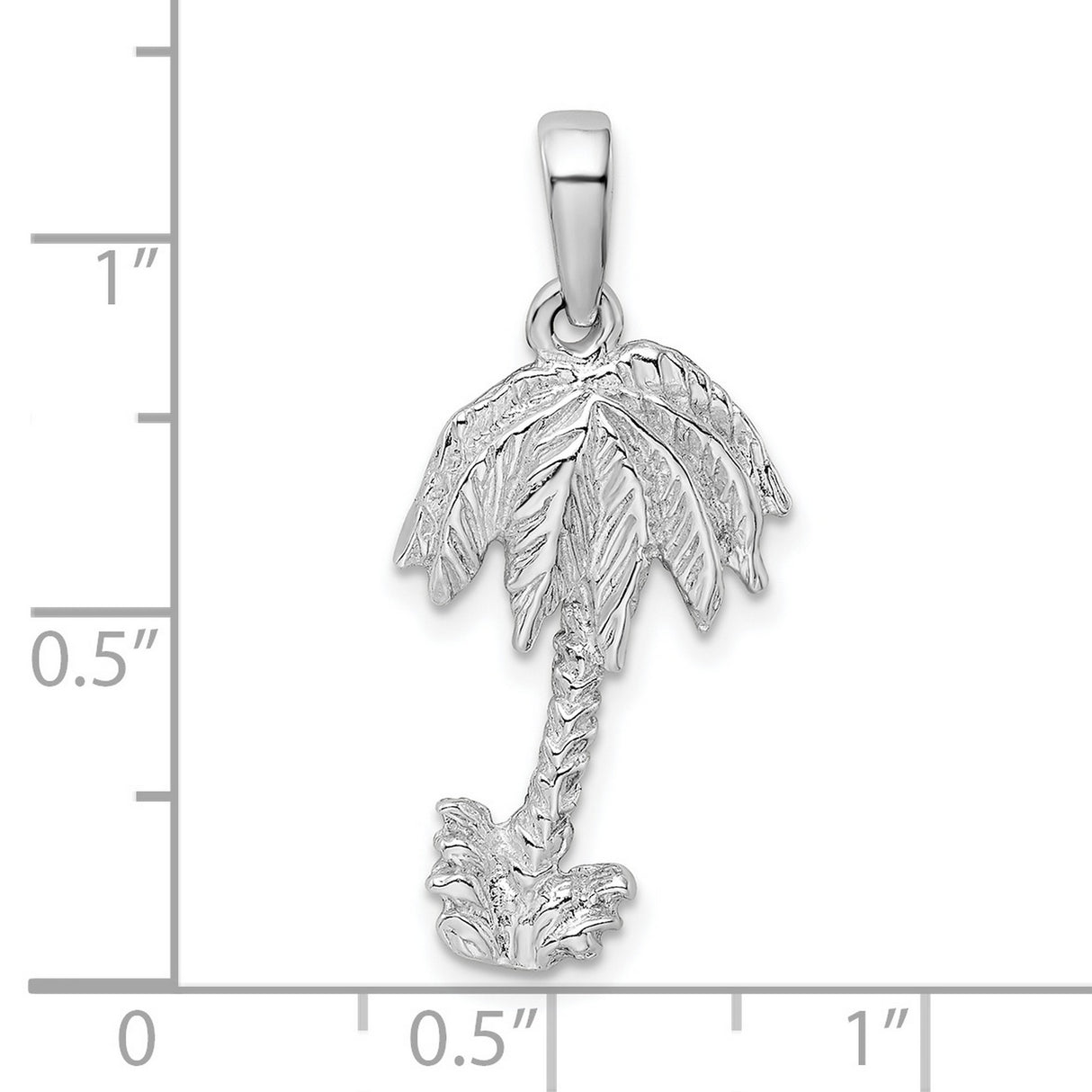 Sterling Silver Palm Tree Pendant, Tropical Island Design, Coastal Summer Jewelry for Women or Unisex Wear