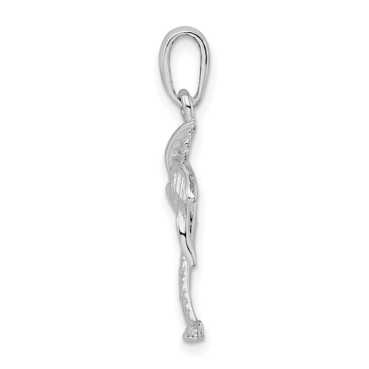 Sterling Silver Palm Tree Pendant with Detailed Leaves and Textured Trunk for Women