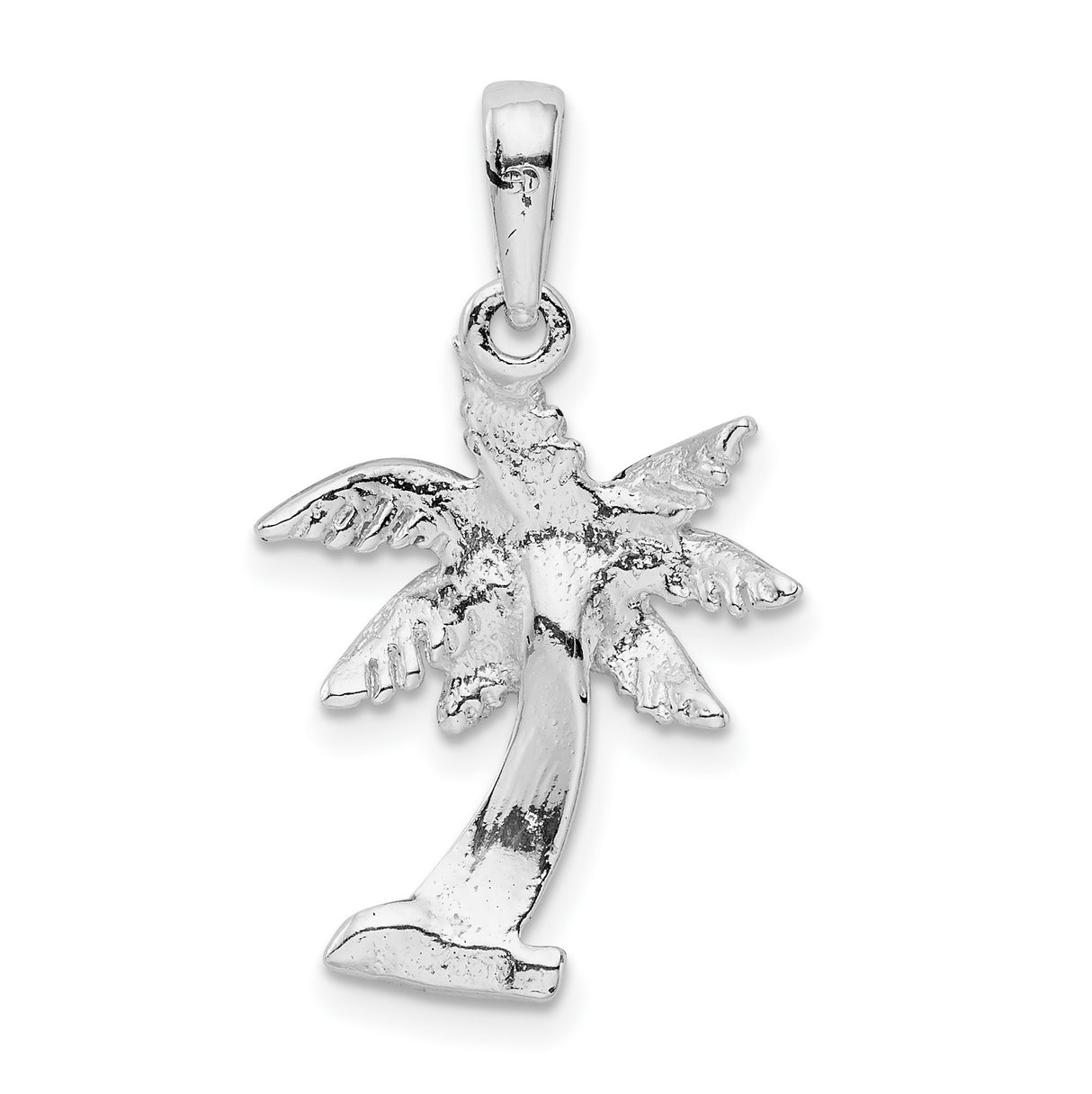 Sterling Silver Palm Tree Pendant, Tropical Beach Charm, Nautical Island Style Jewelry