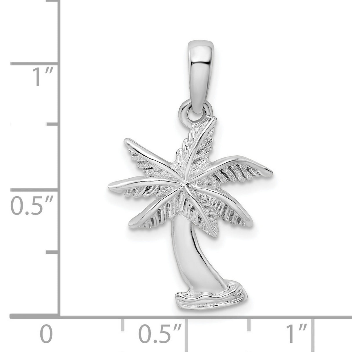 Sterling Silver Palm Tree Pendant, Tropical Beach Charm, Nautical Island Style Jewelry
