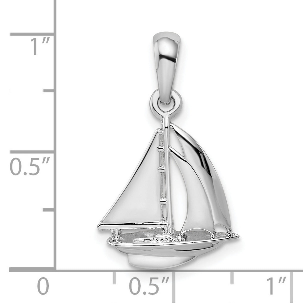 Sterling Silver Sailboat Pendant with Detailed Sails, Nautical Ocean Theme for Men and Women