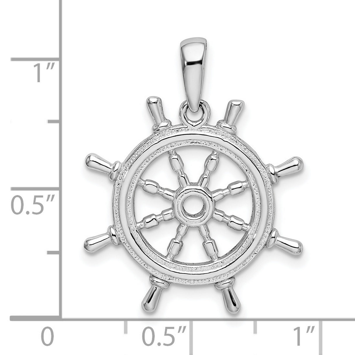 Sterling Silver Nautical Ship Wheel Pendant with Helm Design for Men and Women
