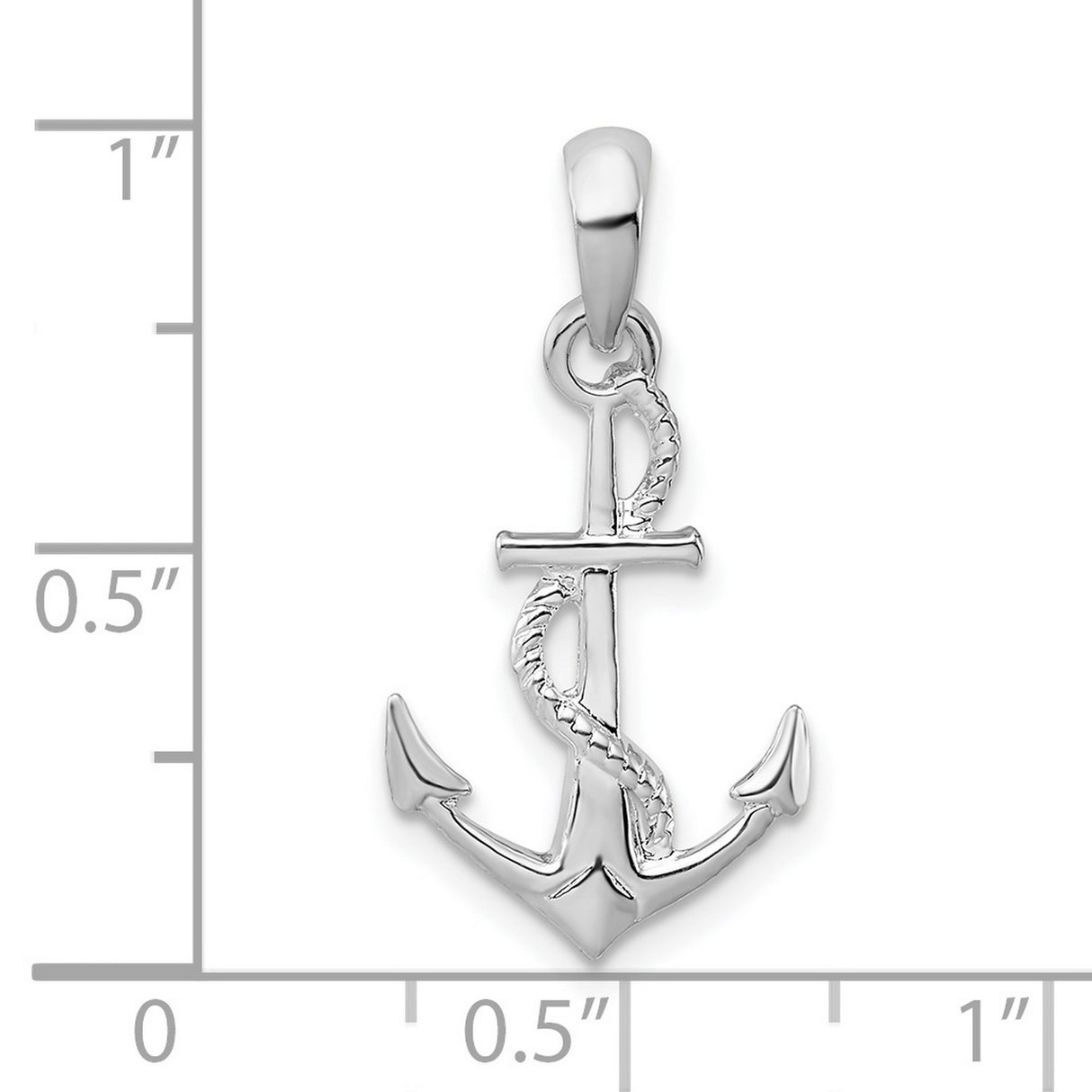 Sterling Silver Anchor Pendant with Rope Detail, Nautical Maritime Theme for Men or Women