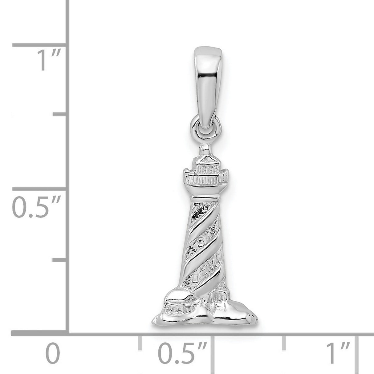 Sterling Silver Lighthouse Charm Pendant, Nautical Coastal Design for Women or Unisex