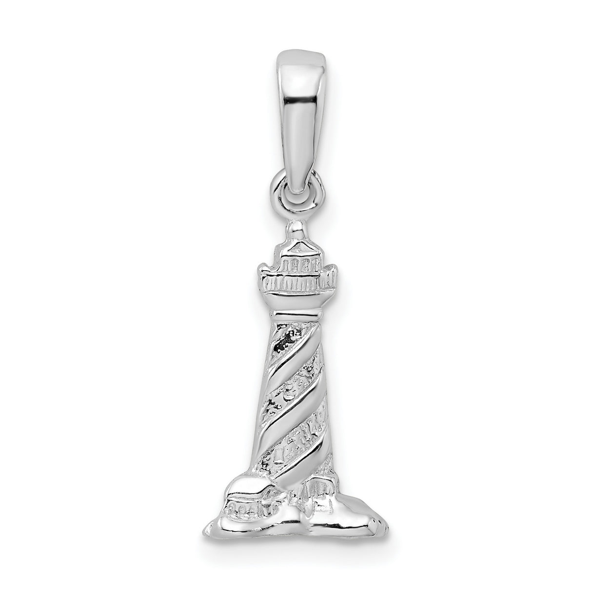 Sterling Silver Lighthouse Charm Pendant, Nautical Coastal Design for Women or Unisex