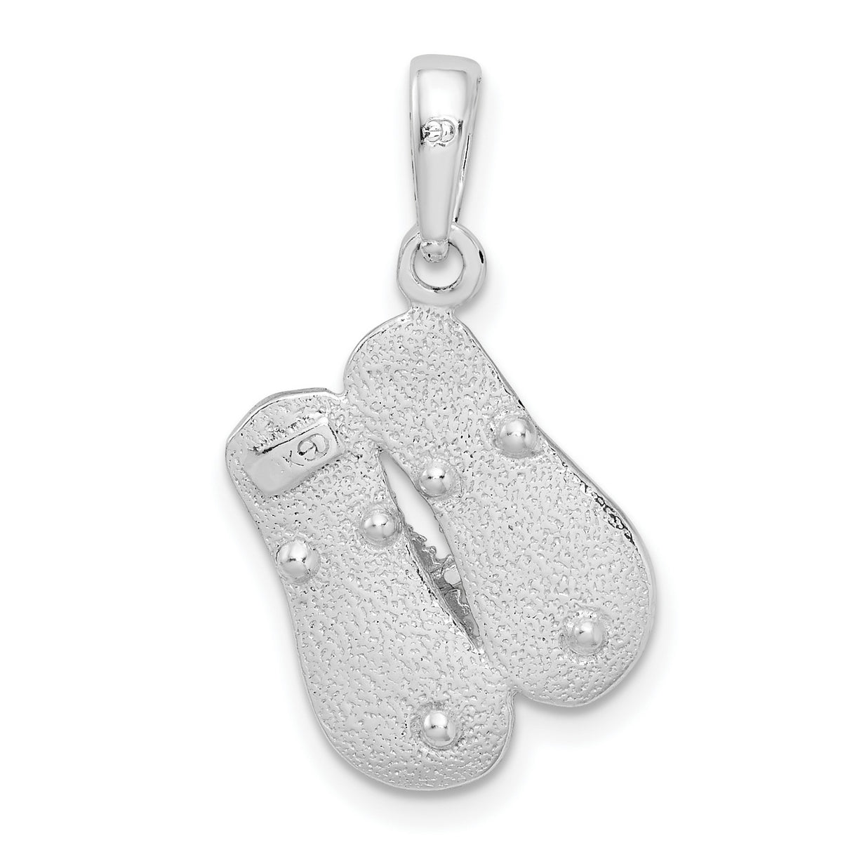 Sterling Silver Flip-Flop Pendant, 3D Sandal Design, Ocean-Inspired Beachwear Jewelry
