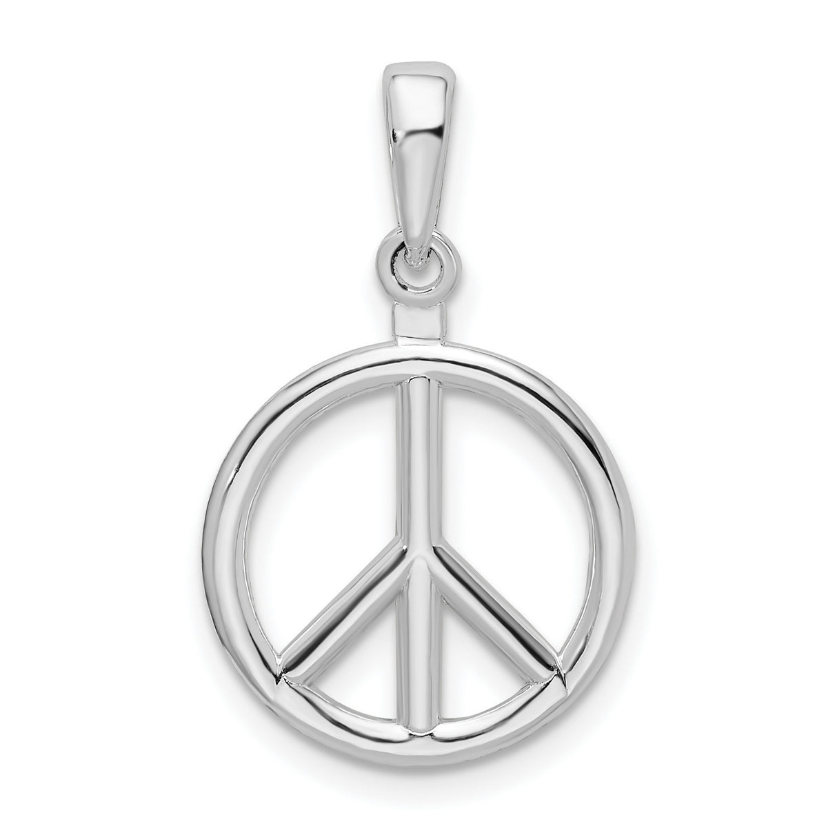Sterling Silver Peace Sign Pendant, Open Circle Symbolic Jewelry, Unisex Boho Charm