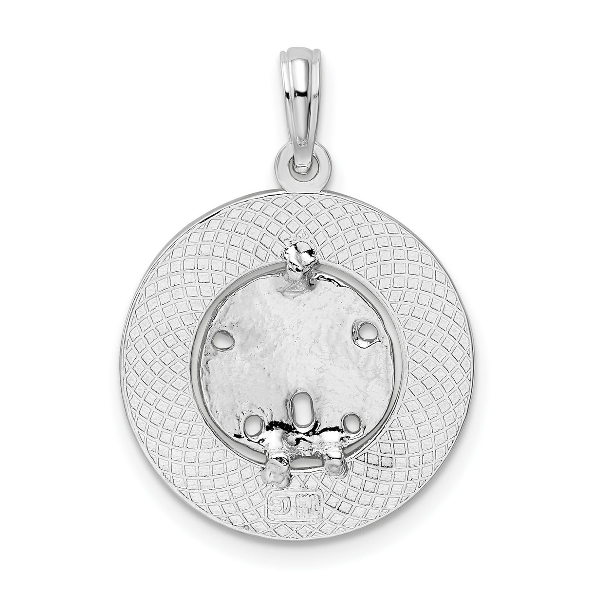 Sterling Silver Sand Dollar Pendant, Turks and Caicos Engraving, Nautical Beach Charm