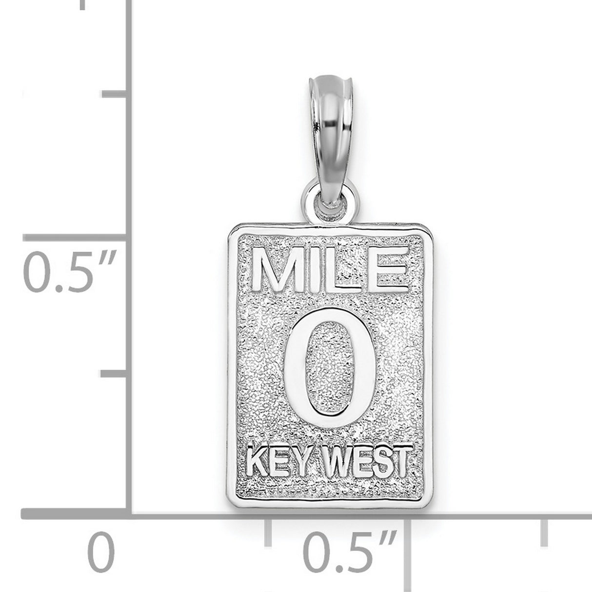 Sterling Silver Pendant with Key West Mile 0 Design, Travel-Inspired Florida Souvenir Charm