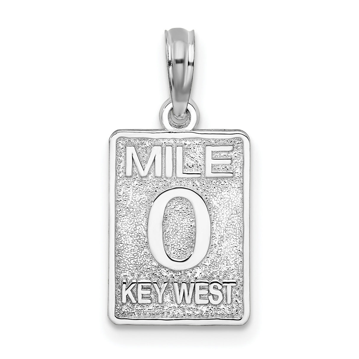 Sterling Silver Pendant with Key West Mile 0 Design, Travel-Inspired Florida Souvenir Charm