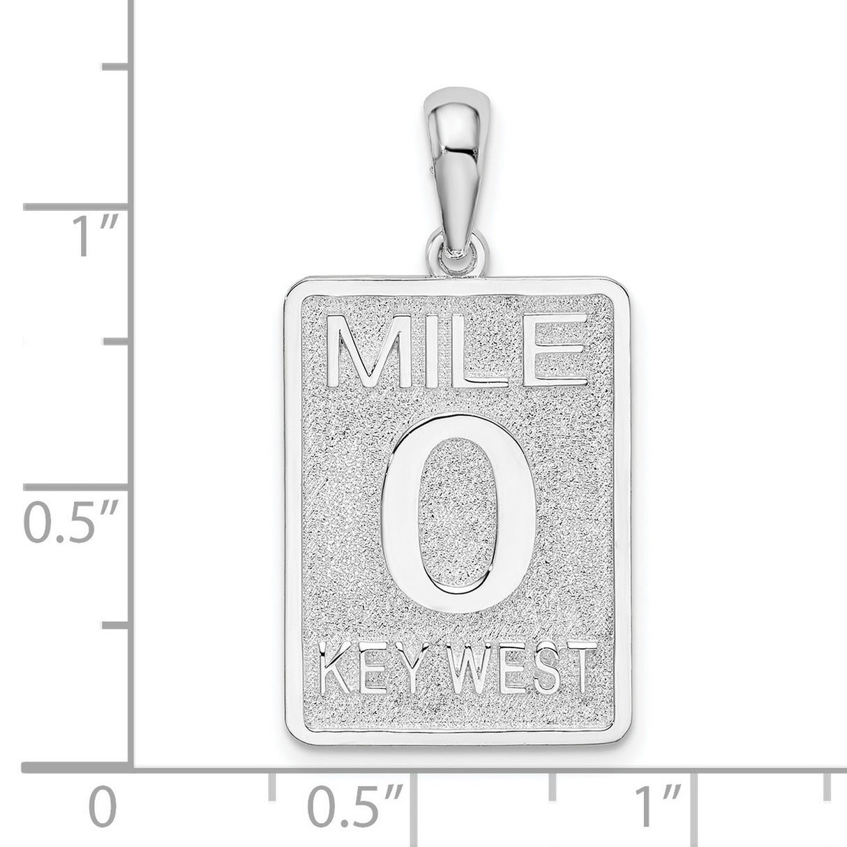 Sterling Silver Key West Mile 0 Road Sign Pendant, Coastal Travel Charm for Men or Women