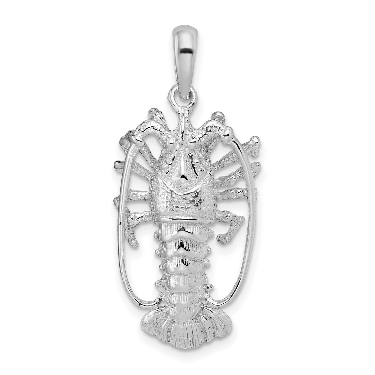 Sterling Silver Lobster Pendant, Detailed Ocean Creature Design, Nautical Coastal Theme