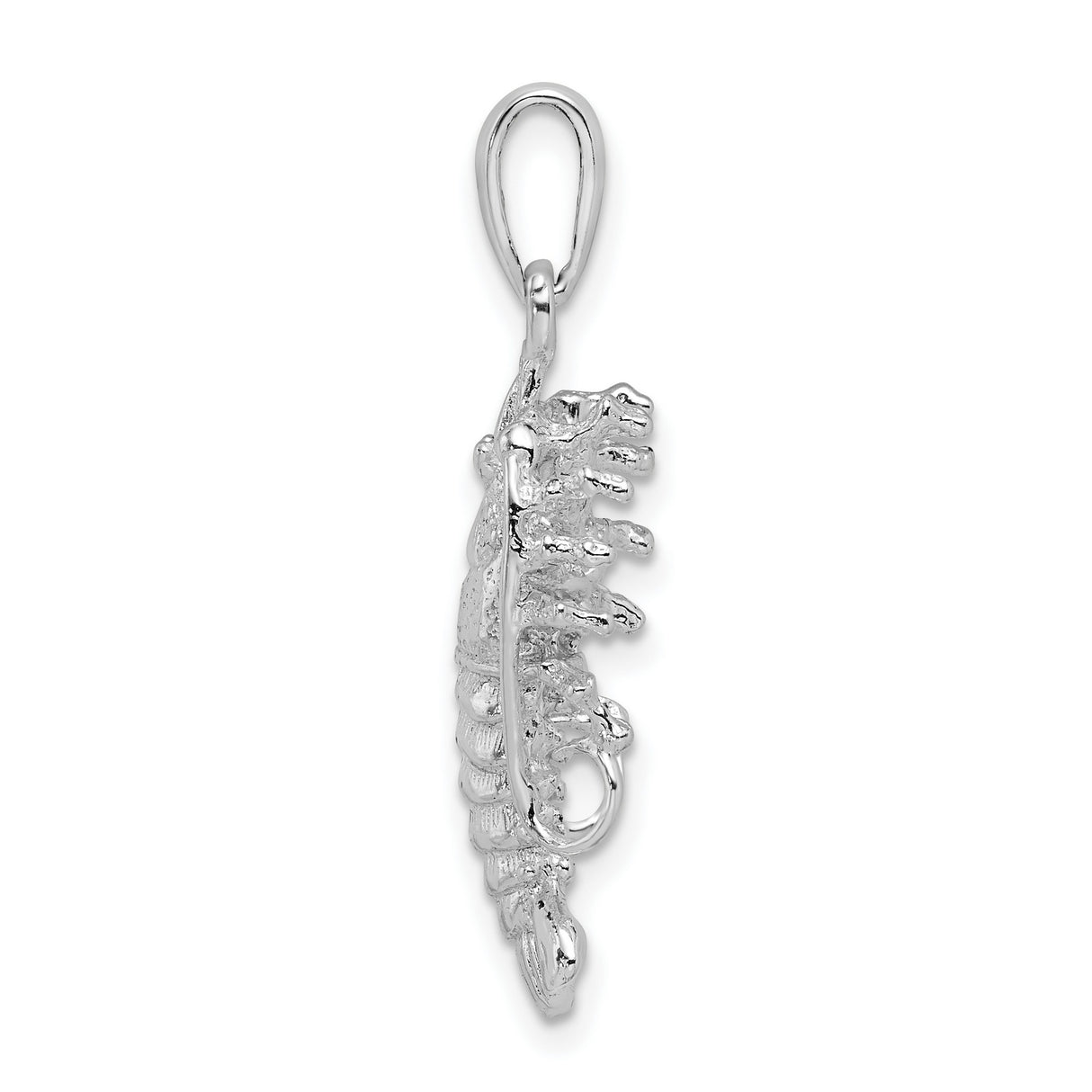 Sterling Silver Lobster Pendant with Detailed Crustacean Design, Nautical Ocean Theme