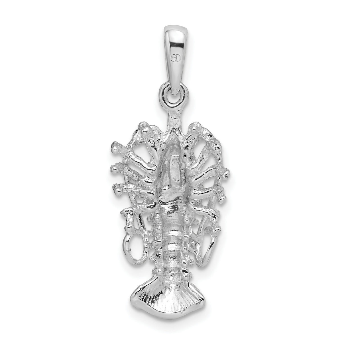 Sterling Silver Lobster Pendant with Detailed Crustacean Design, Nautical Ocean Theme