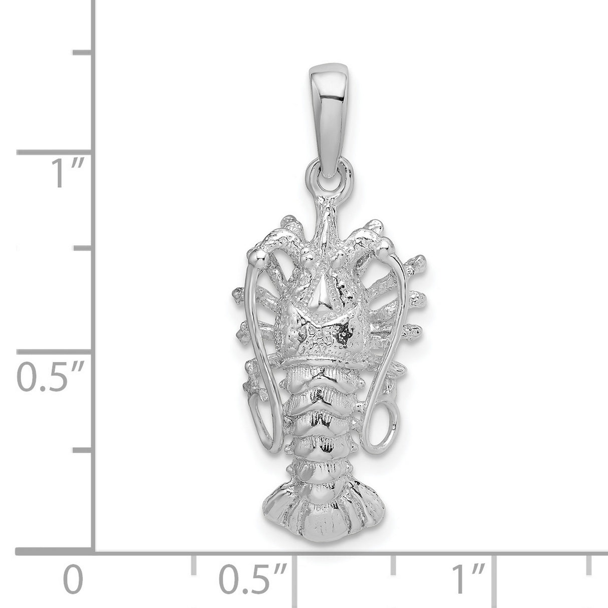 Sterling Silver Lobster Pendant with Detailed Crustacean Design, Nautical Ocean Theme