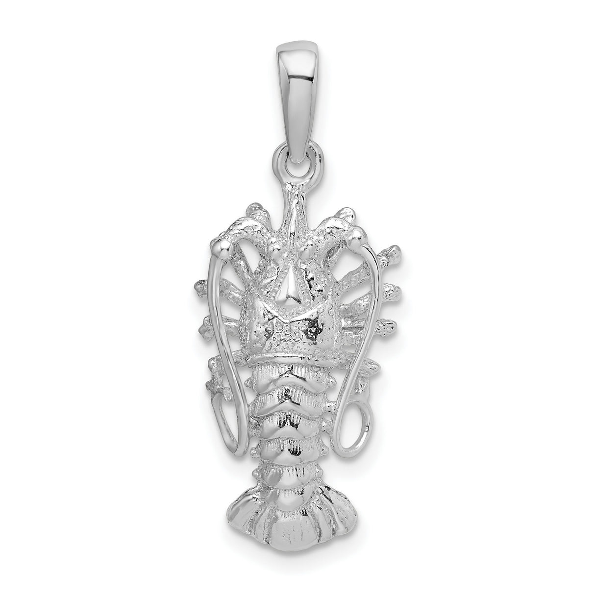 Sterling Silver Lobster Pendant with Detailed Crustacean Design, Nautical Ocean Theme