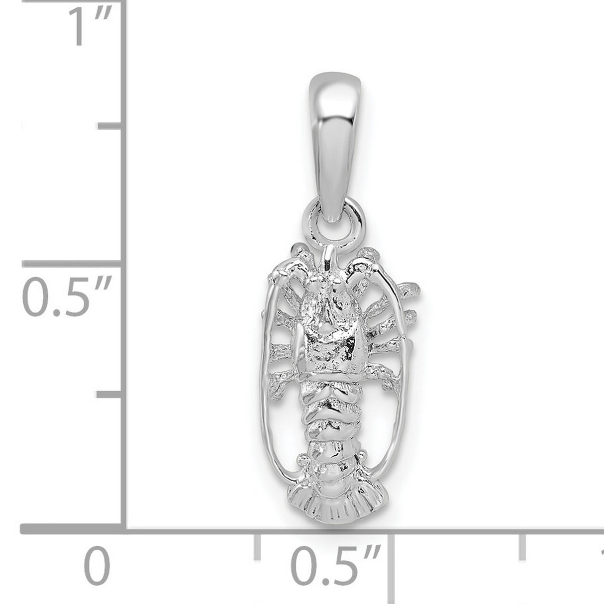 Sterling Silver Lobster Pendant, Nautical Ocean Charm, Marine Sea Life Jewelry